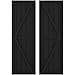 Ekena Millwork ARW102BF518X72BLH Americraft Five Exterior Real Wood Two Equal Panel Framed Board-n-Batten Shutters w/Double Z-Bar (Per Pair), 17 1/2"W x 72"H, Black