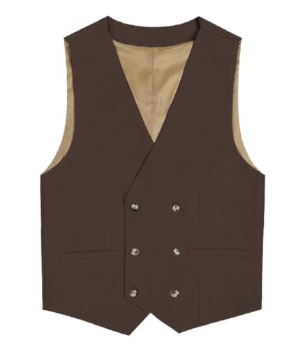 Men's Double Breasted Suit Vest Business Formal Slim Fit Dress Waistcoat Wedding Business Prom4