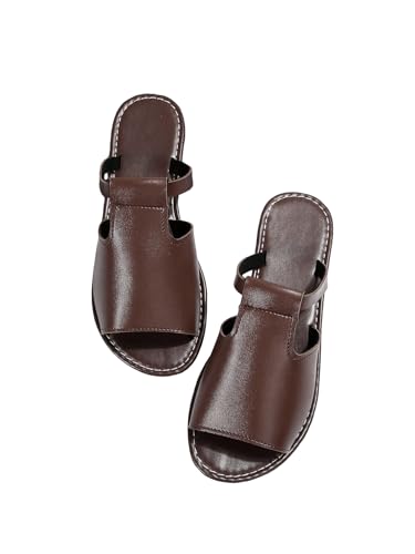 Verdusa Women's Cut Out Slide Sandals Open Toe Summer Flat Sandals Outdoor Shoes