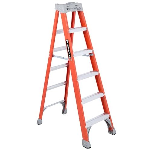 Louisville Ladder 6-Foot Fiberglass Step Ladder, 300-Pound Capacity, FS1506