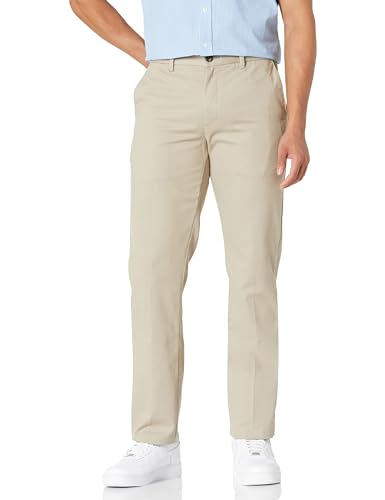 Amazon Essentials Herren Knitterfreie Flatfront-Chinohose in schmaler Passform, Kaki Beige, 34W / 32L Amazon Essentials Herren Knitterfreie Flatfront-Chinohose in schmaler Passform, Kaki Beige, 34W / 32L