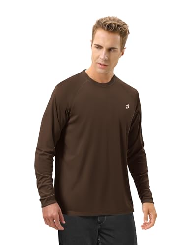Image of Roadbox Mens UPF 50+ UV Sun Protection Shirts Outdoor Long Sleeve SPF Rash Guard for Fishing Hiking Swimming Running