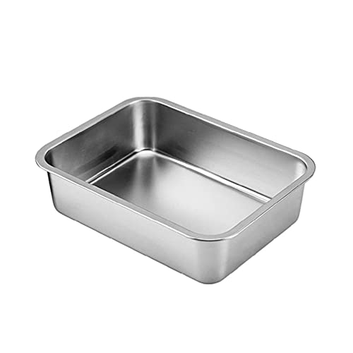 Bac à litière en acier inoxydable durable pour chat, chaton, lapin, furet, facile à nettoyer, antirouille pour intérieur et chaton
