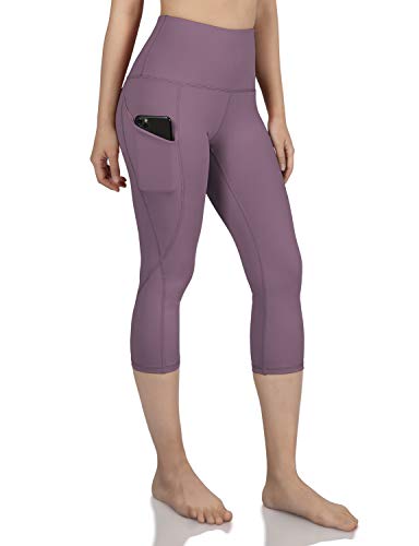 ODODOS Women's High Waist Yoga Capris with Pockets,Tummy Control,Workout Capris Running 4 Way