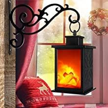 (RES) Metal Wall Hook Hanging Plant Bracket | Decorative Straight Plant Hanger for Pots Bird Feeders Planters, Lanterns, Cotton, Wind Chimes Indoor and Outdoor Hanger (Pack Of 2, Black 45)