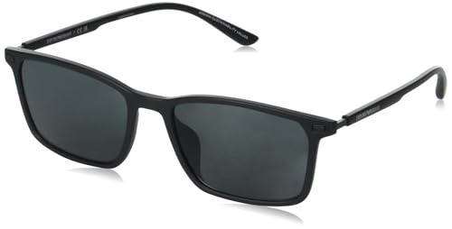 Emporio Armani Gafas de sol rectangulares Ea4223u de ajuste universal para hombre, Negro -, 56 mm