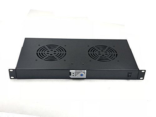 RAISING ELECTRONICS Rack Mount Temperature Control Server Fan Cooling System with 2 Fans 1U