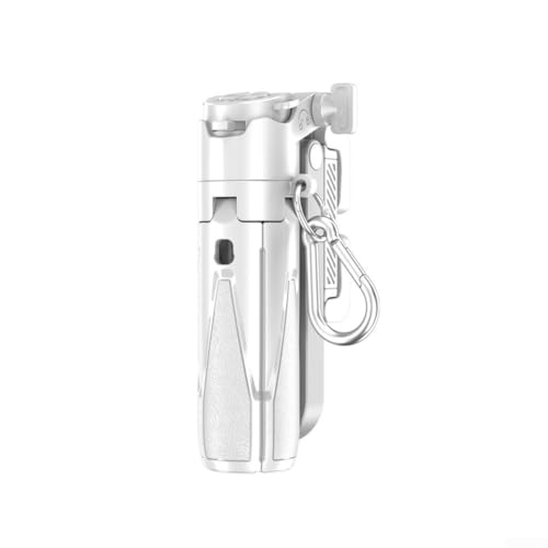 Treppiede per selfie, mini treppiede portatile per selfie con braccio estensibile, regolazione della lunghezza focale e telecomando per una fotografia stabile (bianco)
