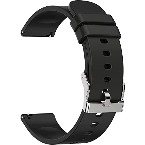 MELFO Smart Watch Strap Compatible with Fire Boltt Talk Bsw004 Soft Silicone Strap – Black