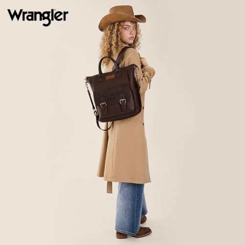 Image of Montana West Wrangler Backpack Purse for Women Medium Convertible Shoulder Bag with Crossbody Strap for Travel Work WG175-9110-1CF