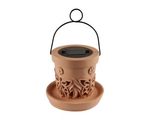 Preisvergleich Produktbild LED Garten Solar Leuchte, Vogelfutterstation Keramik Optik, Futterstation, Vogelhaus, Vogelfutter, Wildvögel