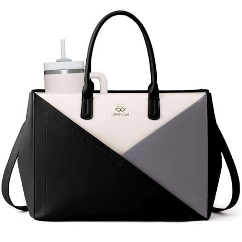 Image of LOVEVOOK Laptop Work Tote Bag for Women with Large Cup Holder, 16 Inch
