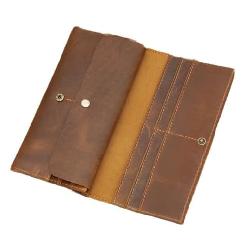 Vintage Men's Long Wallet Men Genuine Leather Clutch Wallets Purses Multi-Card Retro Card Holder