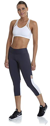 Calça Legging Panturrilha Arella Cinza e Branca (G)