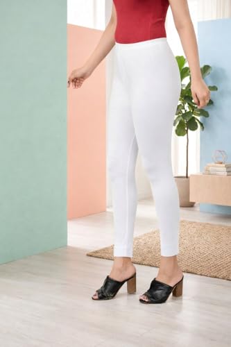Image of Leggings for Women Ankle Length Combo Pack Black and White Cotton Stretch Comfortable Gym Yoga Pants Slim Fit Stylish Women Leggings