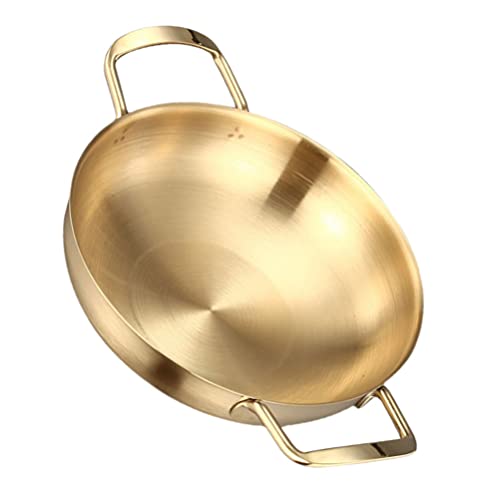 YPOSPDD Utensilios de Cocina de Sartén de Paella de de 11 Pulgadas con Asas Sartén de al Carbono for el hogar Cocina Restaurante Ensaladera Set Wok