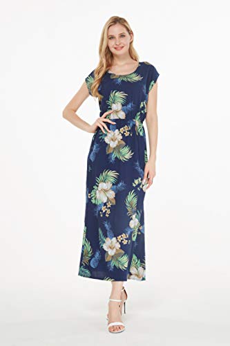 Image of Matchable Family Hawaiian Luau Men Women Girl Boy Clothes in Pineapple Garden Navy