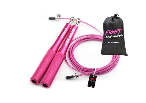 ZEDEGRAN: Comba crossfit profesional de aluminio + bolsa de almacenamiento, comba boxeo apta para todos los niveles, longitud ajustable, cuerda saltar alta velocidad (CRosa)