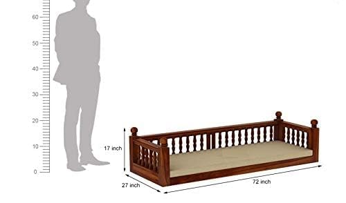 Image of Wooden Swing Sofa for Living Room | Sheesham Wood Swing Sofa Patio Jhula for Home Indoor, Garden Outdoor & Balcony | House Swings for Adults (Honey Finish)