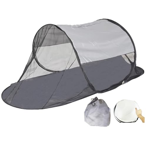 NGELOM メッシュテント カヤテント ポップアップ ワンタッチ 自立式 ソロ 持ち運び 軽量 遮光 通気性 夏 防災 避難 災害用 アウトドア キャンプ コット 野外 虫よけ 収納袋付き 1人用 折りたたみ 簡単設営