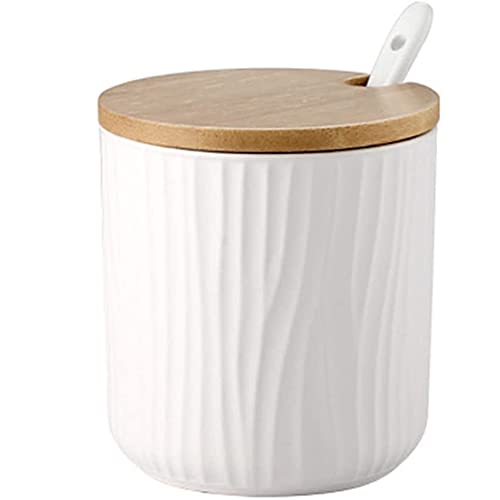 MAGICVOGEL Gewürzdose Gewürzbehälter Vorratsdose mit Löffel und Deckel Zuckerdose Keramik Gewürzgläser Gewürzregal für Küche und Esstisch (1...