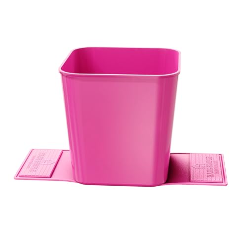Image of Car Trash Can - Leakproof 1.4 Gallon Compact Garbage Bin with Stability Flap & Anti-Slip Base | Portable Trash Holder for Cars, Trucks, SUVs, Minivans - Includes Trash Bags (Pink, Large)