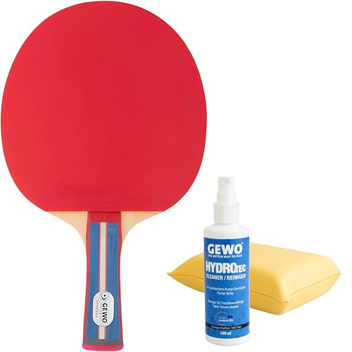 GEWO Standard PRO Tischtennisschläger - Kontrollierter Anfänger Tischtennis-Schläger - Komplettschläger mit Lion ITTF-Belag, hohe Kontrolle und Geschwindigkeit, Griff konkav, 1,8mm Belag