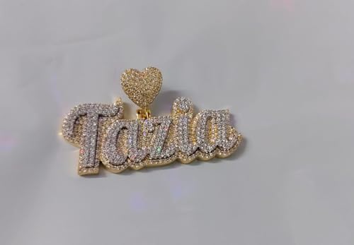 Real Moissanite Pendant| 3ctw Men's Customisable "NAME Pendant"| Custom Charm| Hip Hop Pendant | Moissanite Pendant| Birthday Gift3