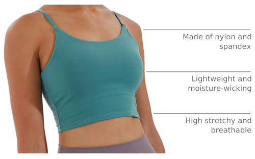 Image of Women's Strappy Stretch Sports Bra Longline Yoga Tank Top Fitness Bra Workout Camisole Crop Tops for Teen Girl