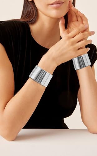 2 Pcs Cuff Bangle Bracelet for Women Wide Open Cuff Bracelets Gold Sliver Wrist Cuff Wrap Bracelets Adjustable3