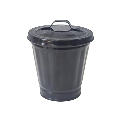 Image of Mini Trash can & Iron Garbage can Pencil Cup Holder 2pcs (Black)