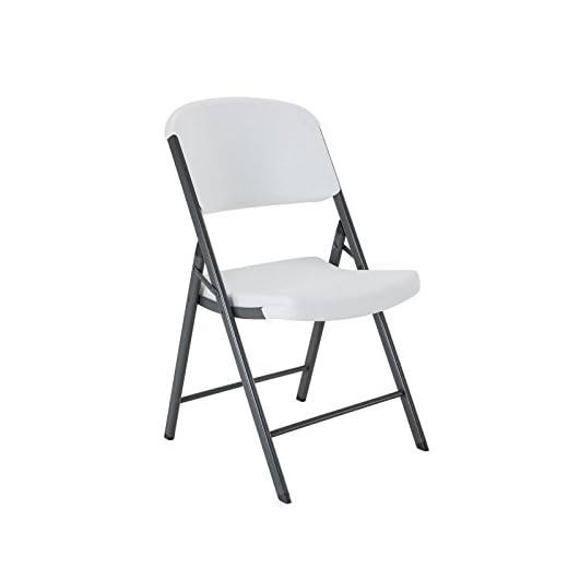 LIFETIME Commercial Grade Folding Chair, 4 Pack, White Granite