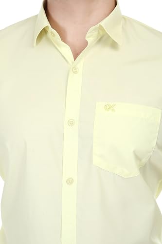 Image of Men's Solid Cotton Blend Formal Shirt with Pocket | Plain Design with Spread Collar & Full Sleeves - Regular Fit (Pack of 2)