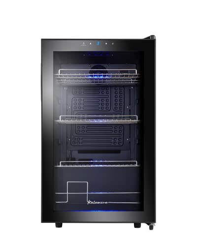 Kalamera KRC-68GE Drankkoelkast, kleine flessenkoelkast met touch-bedieningspaneel, 3-18 °C koelzone, bierkoelkast, 68 liter, 38 dB, blauwe led-binnenverlichting - Afbeelding 7