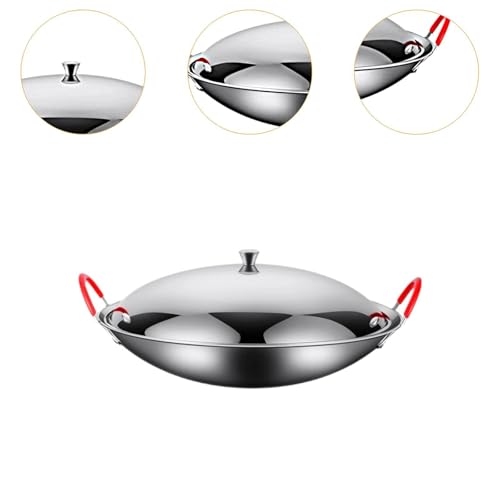 Wok de acero inoxidable con tapa, 10 pulgadas miniatura 4