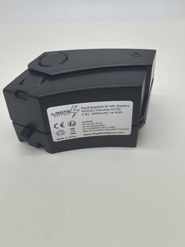Batería de repuesto para escoba inalámbrica Kärcher K52, K55, K65+, KB5, KC55, KC55+ y otros, como 28100010, 6.654-118.0, 4.8 V, 3000 mAh