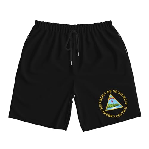 Nicaragua National Emblem Mens Swim Trunks Quick Dry Board Shorts 7