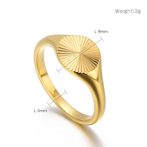 Stainless Steel Sun Burst Statement Ring 18K Gold Plated Signet Rings Sunshine Jewelry Minimalist Sunbeam Ring2