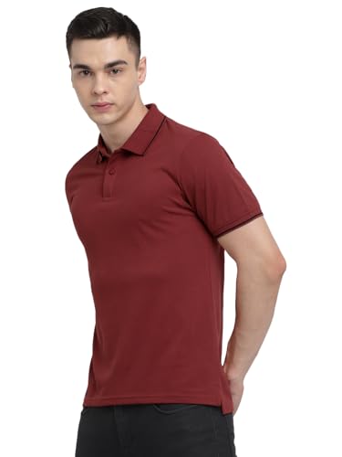 Image of Deniklo Men's Super Soft Half Sleeve T-Shirt | Regular Fit Solid Polo T Shirt for Men | Cotton Rich with Button Down Closure Type for Men |Rib Collar Polo T Shirt | Branded Polo T-Shirt for Men's