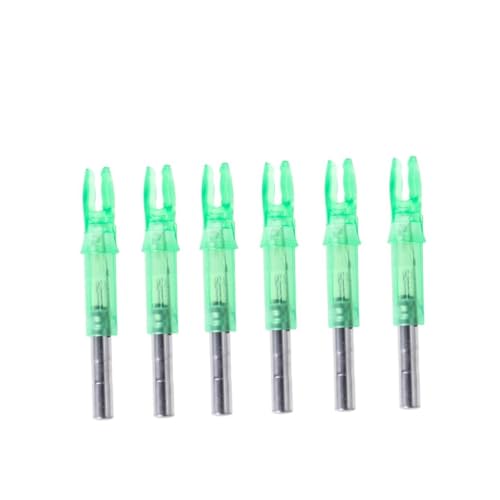 Abaodam 12Pcs Green LED Lighted Arrow Tails for Arrow Shaft Durable Bow Accessories for Hunting Design Continuous Hour Use Easy Tracking Day Night