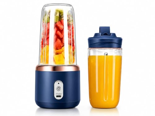 Image of Portable Blender Electric Juicers Fruit Mixers USB Rechargeable Smoothie Mini Personal Juicer 6 Blades 3 Gears With 1500 Mah Rechargeable Battery-Smoothie Blender