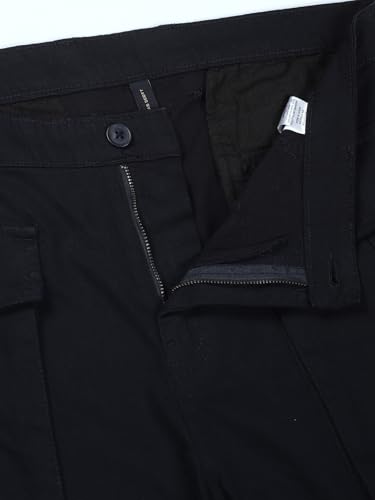Image of Thomas Scott Men's | Solid | Light Weight | Breathable Fabric | Mid Rise | Regular Fit | Cotton Blend | Button Waist | Cargo | Trouser | Pants