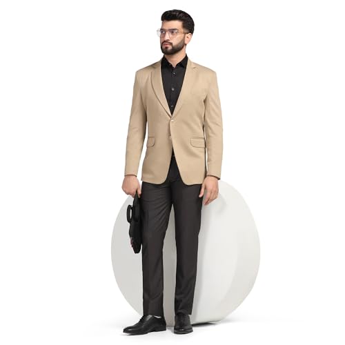 Image of TAHVO Men Blazer Lycra Fabric Slim Fit Single Breasted Blazer