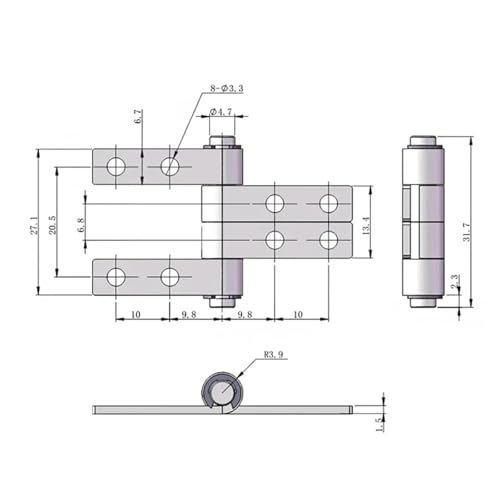 Charnière de porte rotative 360 pivot ajustable pour ferrure de meuble - 4