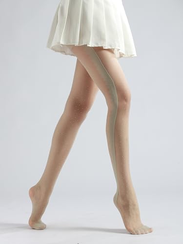 Image of Sahabowi Women Tights, Sheer High Waist Pantyhose, Vintage Control Top Stockings, Siwa7