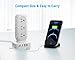 Flat Plug Power Strip Tower 10FT, 40W Total Fast Charging Station, Dual PD 20W USB-C Surge Protector with 12 AC Outlets and 8 USB Ports (4 USB C), Long Extension Cord for Home Office Dorm Room