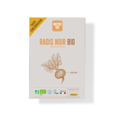 Ampoules Radis Noir BIO - VEGAN, BIO - NUTRIVIE - Fabriqué en France