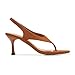 ATBELL Brown Suede Stiletto Heel Thong Sandals for Women Open Toe Slingback Kitten Heels with Ankle Strap Summer Fashion Flip Flops Heels