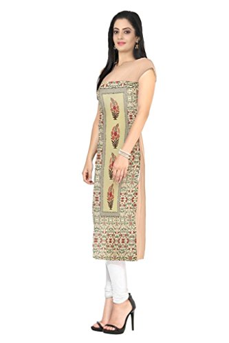 Image of ZIYAA Women's Straight Fit Synthetic Kurta (ZIKUCR060-Multi-S-multicoloured-S)