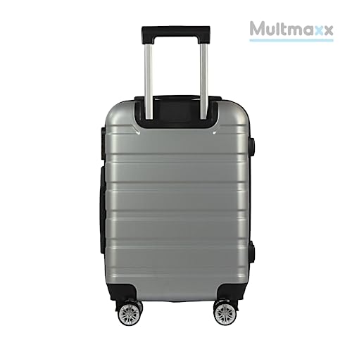 Mala de Viagem de Bordo Pequena 10Kg em ABS Rodinhas 360º Prata Multmaxx